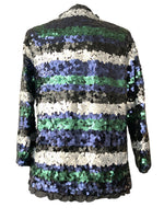 Load image into Gallery viewer, Marc by Marc Jacobs Navy and Green Sequin Sweater Cardigan, M
