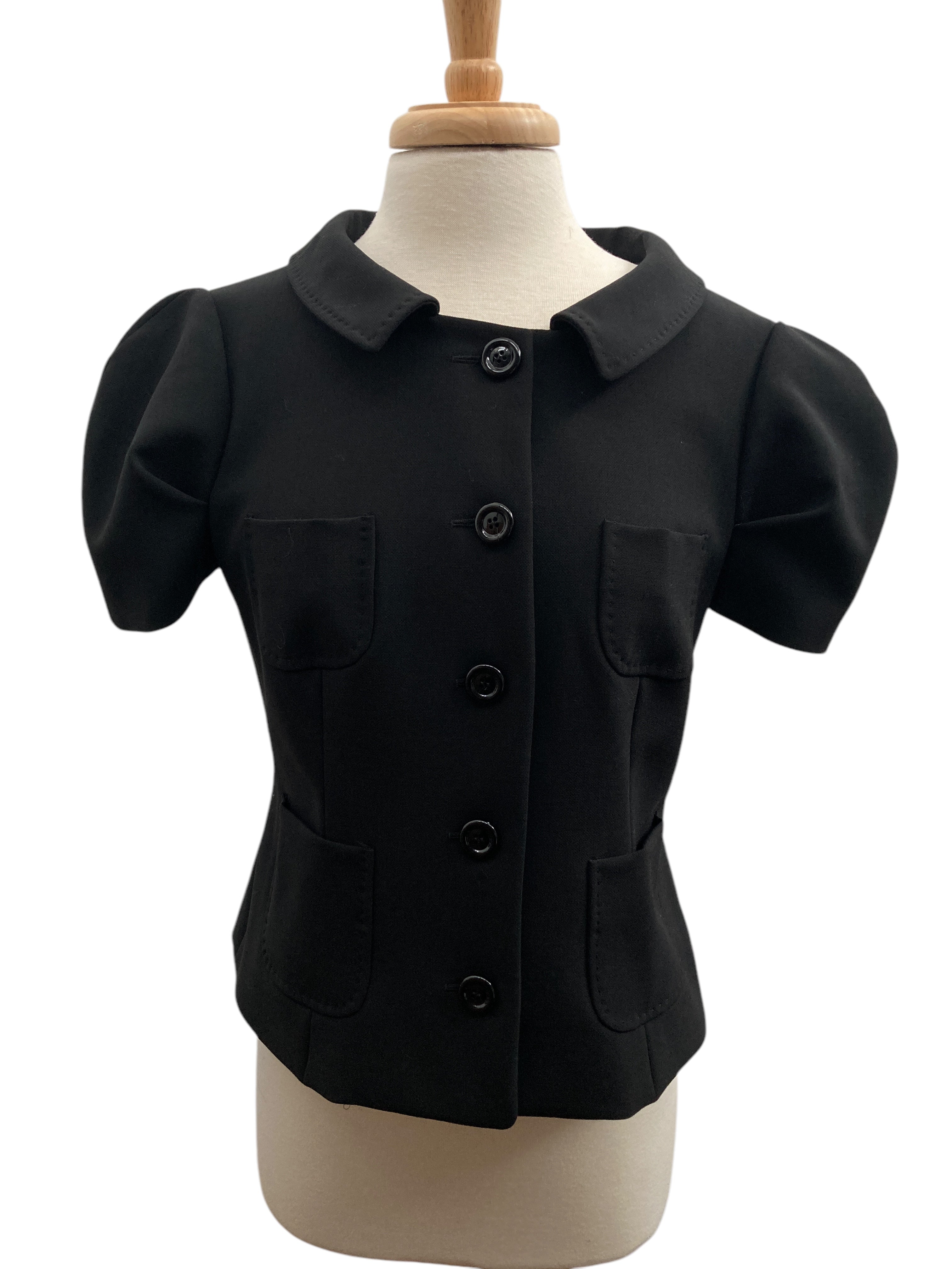 Moschino Cheap and Chic Black Short Sleeve Blazer Top, 12