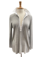 Load image into Gallery viewer, Amina Rubinacci Grey Linen Blend Tunic Top,
