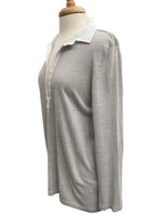 Load image into Gallery viewer, Amina Rubinacci Grey Linen Blend Tunic Top,
