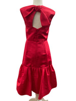 Load image into Gallery viewer, Carolina Herrera Caro Red Silk Keyhole Cap Sleeve Dress, 4
