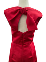 Load image into Gallery viewer, Carolina Herrera Caro Red Silk Keyhole Cap Sleeve Dress, 4
