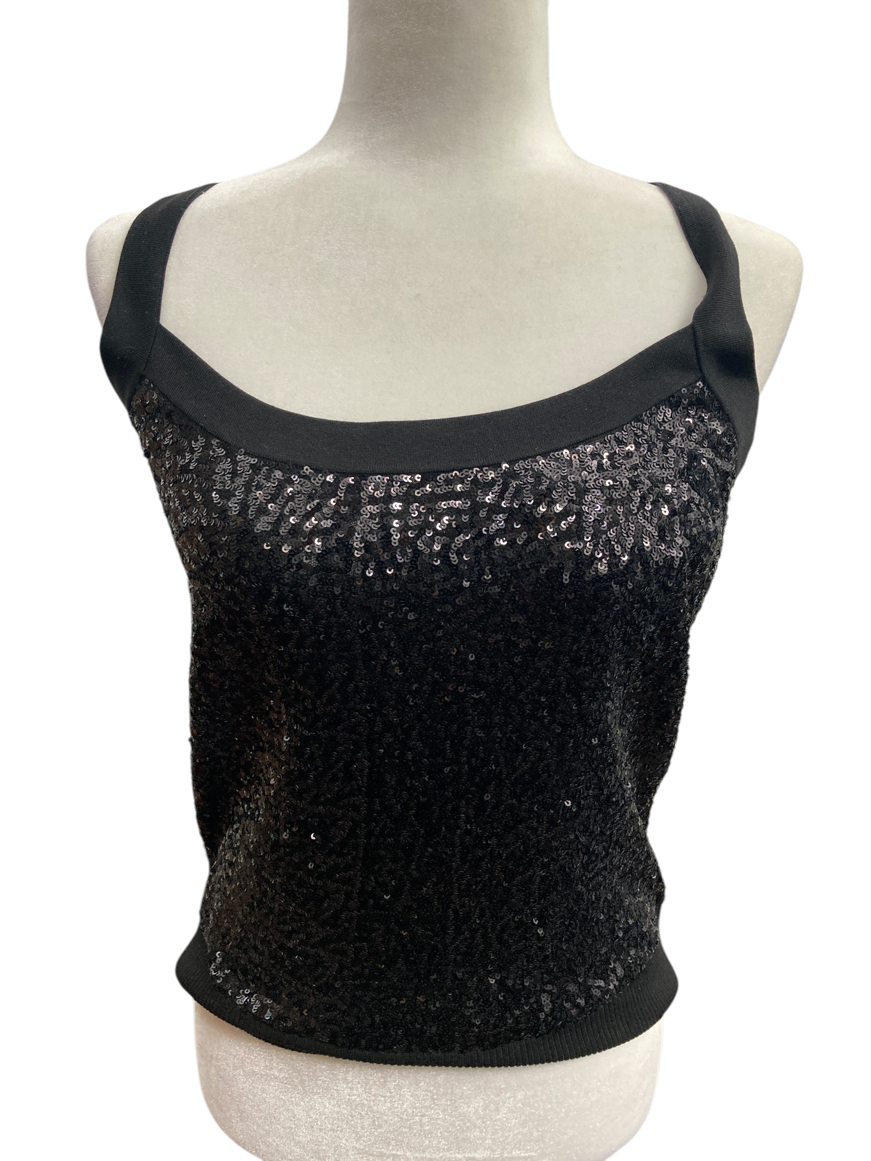 St. John Black Sequin Tank and Bolero Sweater, P