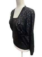 Load image into Gallery viewer, St. John Black Sequin Tank and Bolero Sweater, P
