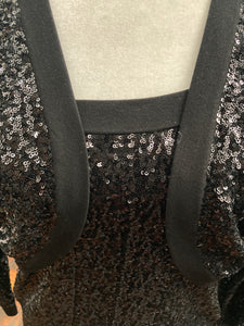 St. John Black Sequin Tank and Bolero Sweater, P