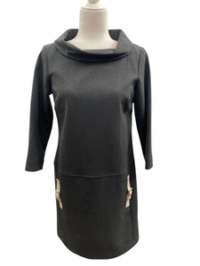 Worth Grey Dress with Circle Collar and Pockets, 4