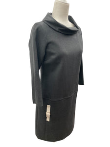 Worth Grey Dress with Circle Collar and Pockets, 4