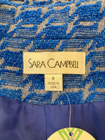 Load image into Gallery viewer, Sara Campbell Royal Blue Print Coat, 6
