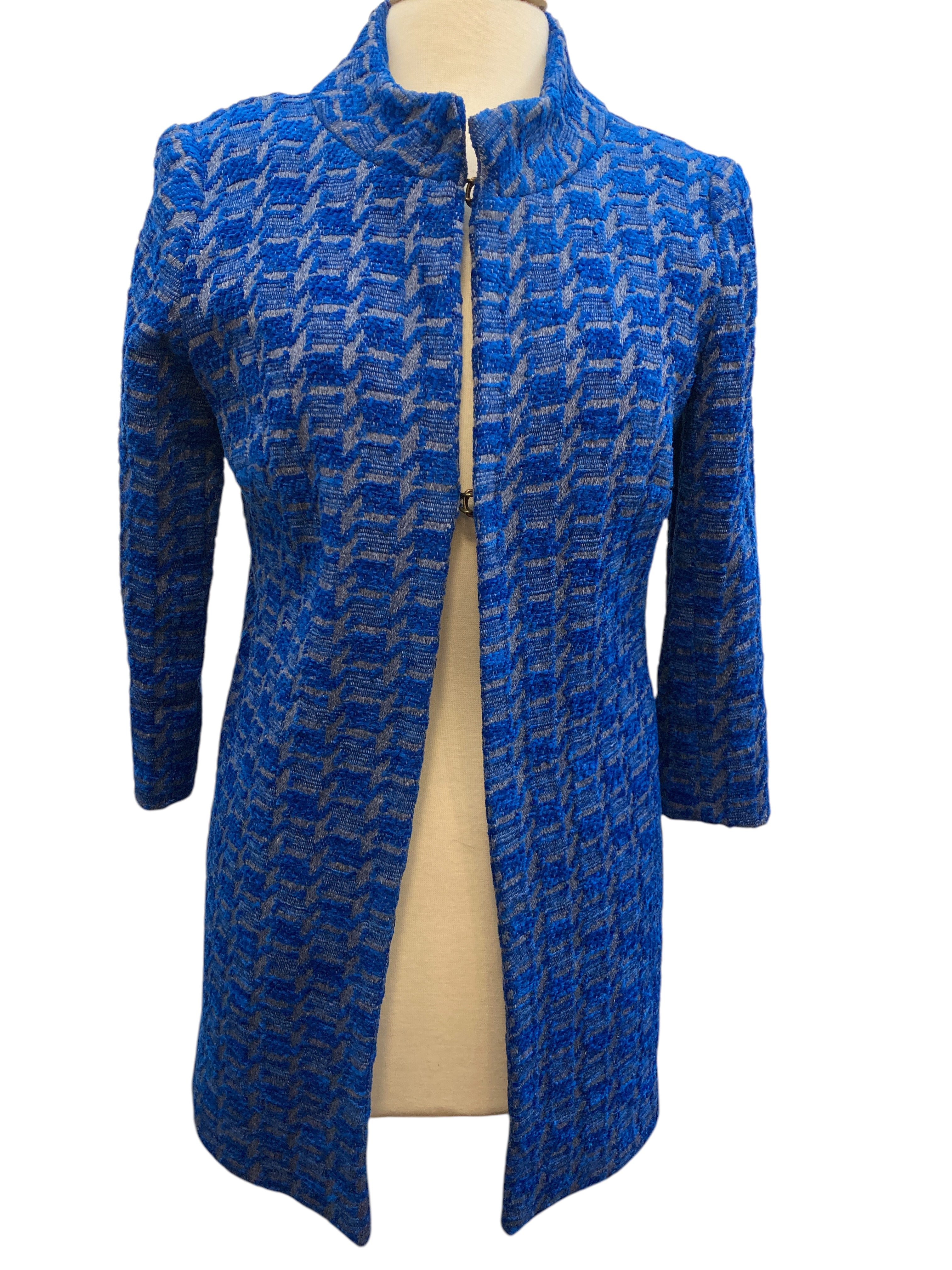 Sara Campbell Royal Blue Print Coat, 6