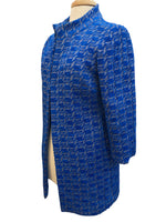 Load image into Gallery viewer, Sara Campbell Royal Blue Print Coat, 6
