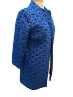 Load image into Gallery viewer, Sara Campbell Royal Blue Print Coat, 6
