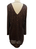 Load image into Gallery viewer, Part Two Brown &quot;Darlene&quot; Sequin Dress, L
