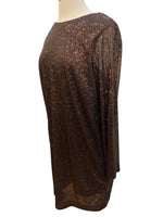 Load image into Gallery viewer, Part Two Brown &quot;Darlene&quot; Sequin Dress, L
