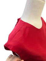 Load image into Gallery viewer, Carolina Herrera Caro Red Silk Keyhole Cap Sleeve Dress, 4
