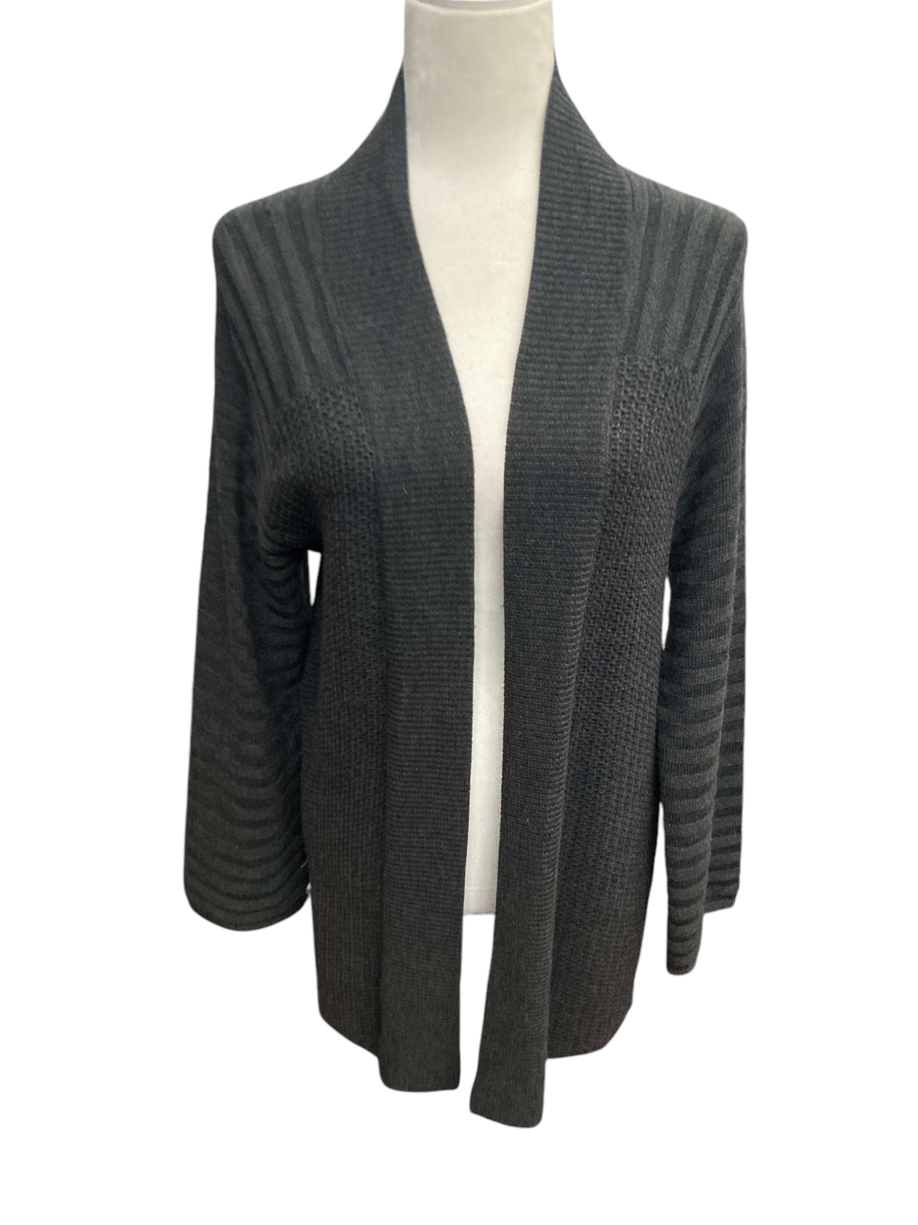 Worth Charcoal Wool Open Cardigan, P