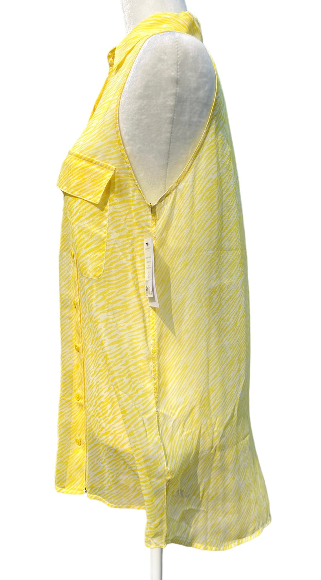 Equipment "Sleeveless Slim" Women's Signature Silk Canary Blouse, XS