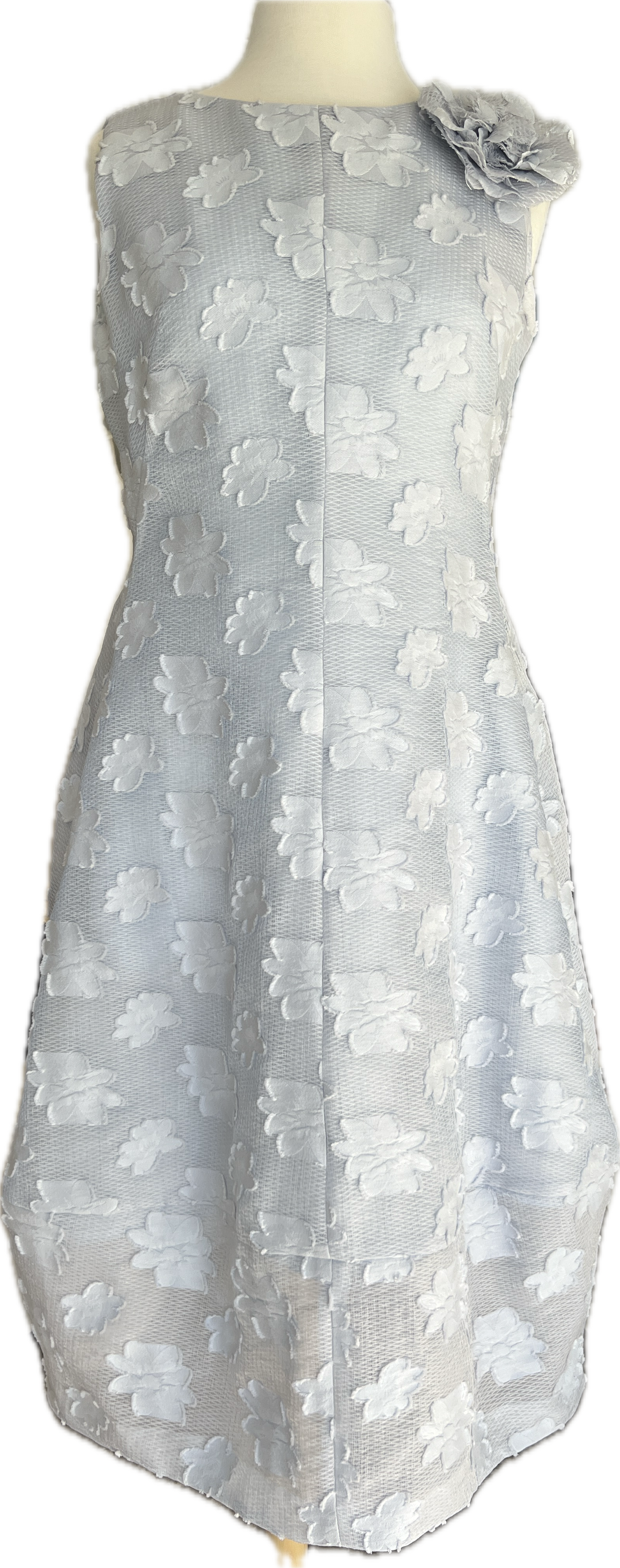 Sara Campbell Light Blue Dress with Flower Detail, 10