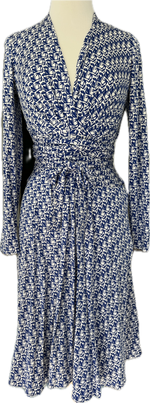 Load image into Gallery viewer, Issa London Blue and White Print Wrap Dress, 8
