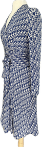 Issa London Blue and White Print Wrap Dress, 8