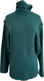 Load image into Gallery viewer, Merimekko Vintage Green Lambswool Turtleneck Sweater, M
