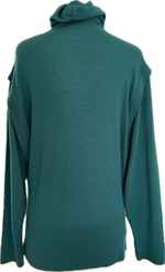 Load image into Gallery viewer, Merimekko Vintage Green Lambswool Turtleneck Sweater, M
