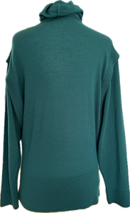 Merimekko Vintage Green Lambswool Turtleneck Sweater, M