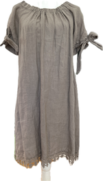 Load image into Gallery viewer, Lungo L&#39;Arno Mushroom Linen Dress, M
