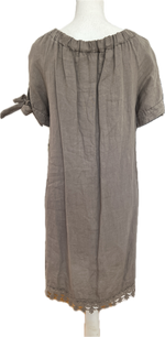 Load image into Gallery viewer, Lungo L&#39;Arno Mushroom Linen Dress, M
