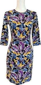 J. McLaughlin Purple Print Dress, XS