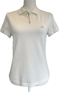 Burberry White Cotton Polo Shirt, M