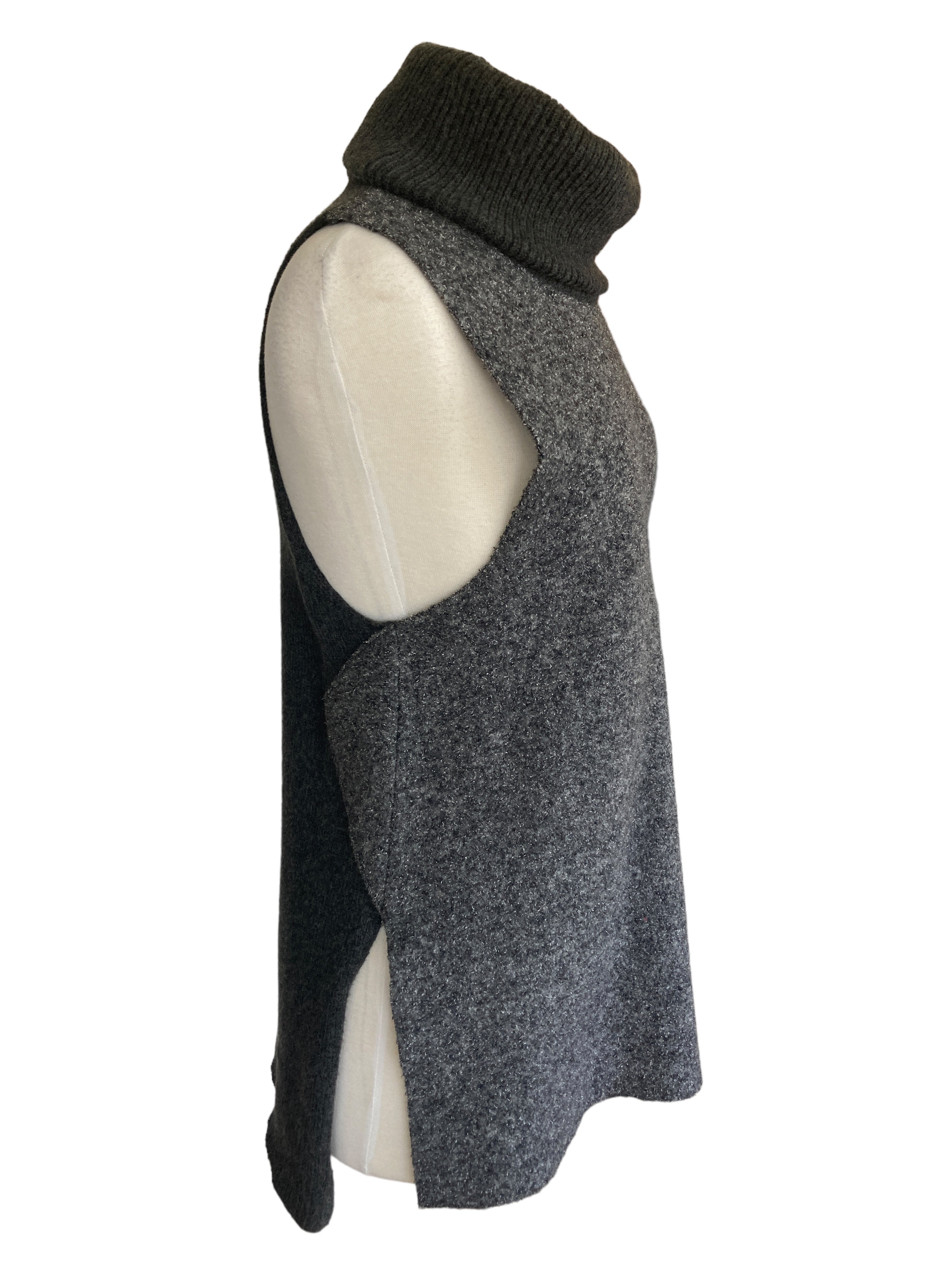 White and Warren Cowl Neck Grey Tunic, M