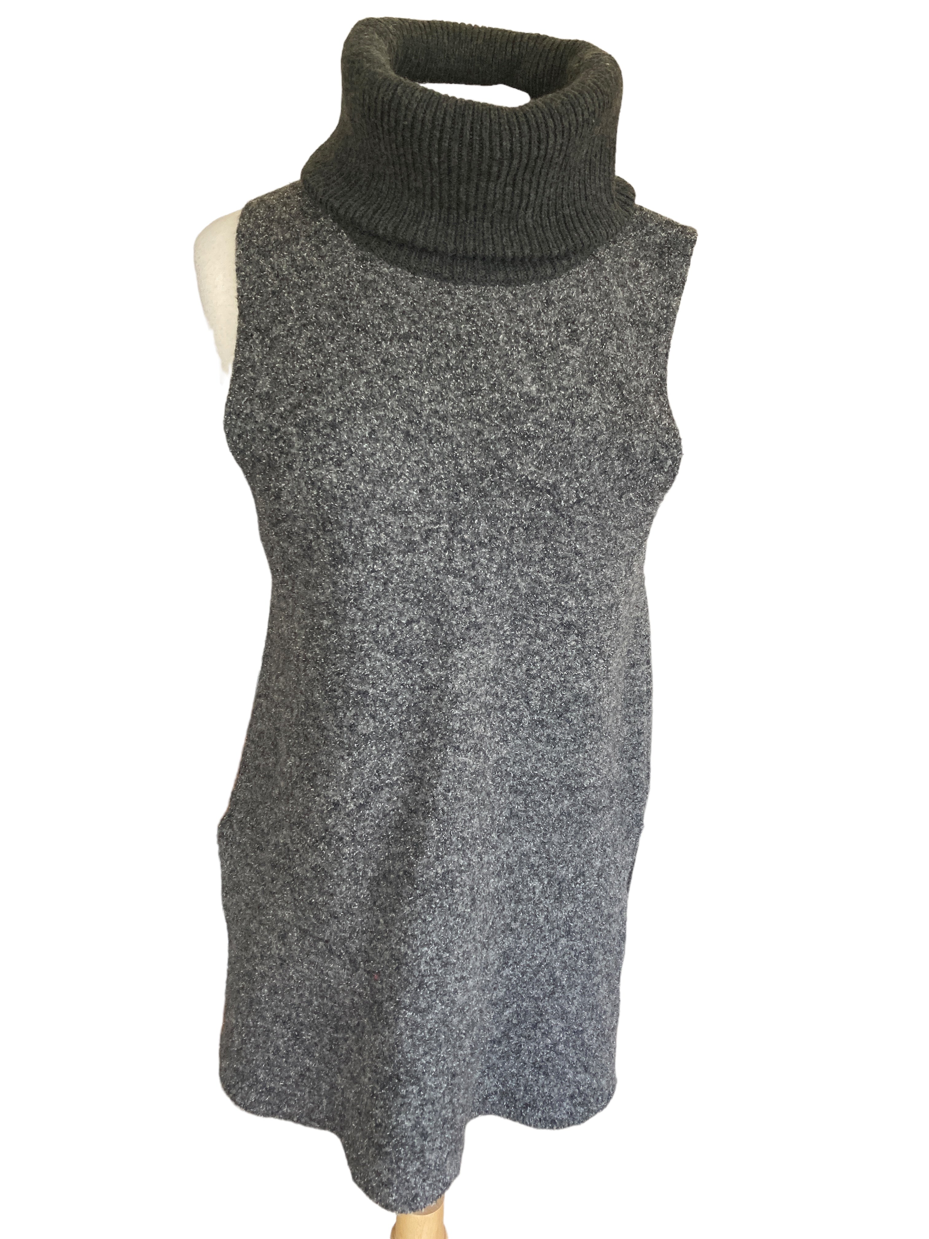 White and Warren Cowl Neck Grey Tunic, M