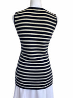 Load image into Gallery viewer, J. Crew Navy and White Striped Cashmere Sleeveless Sweater, M
