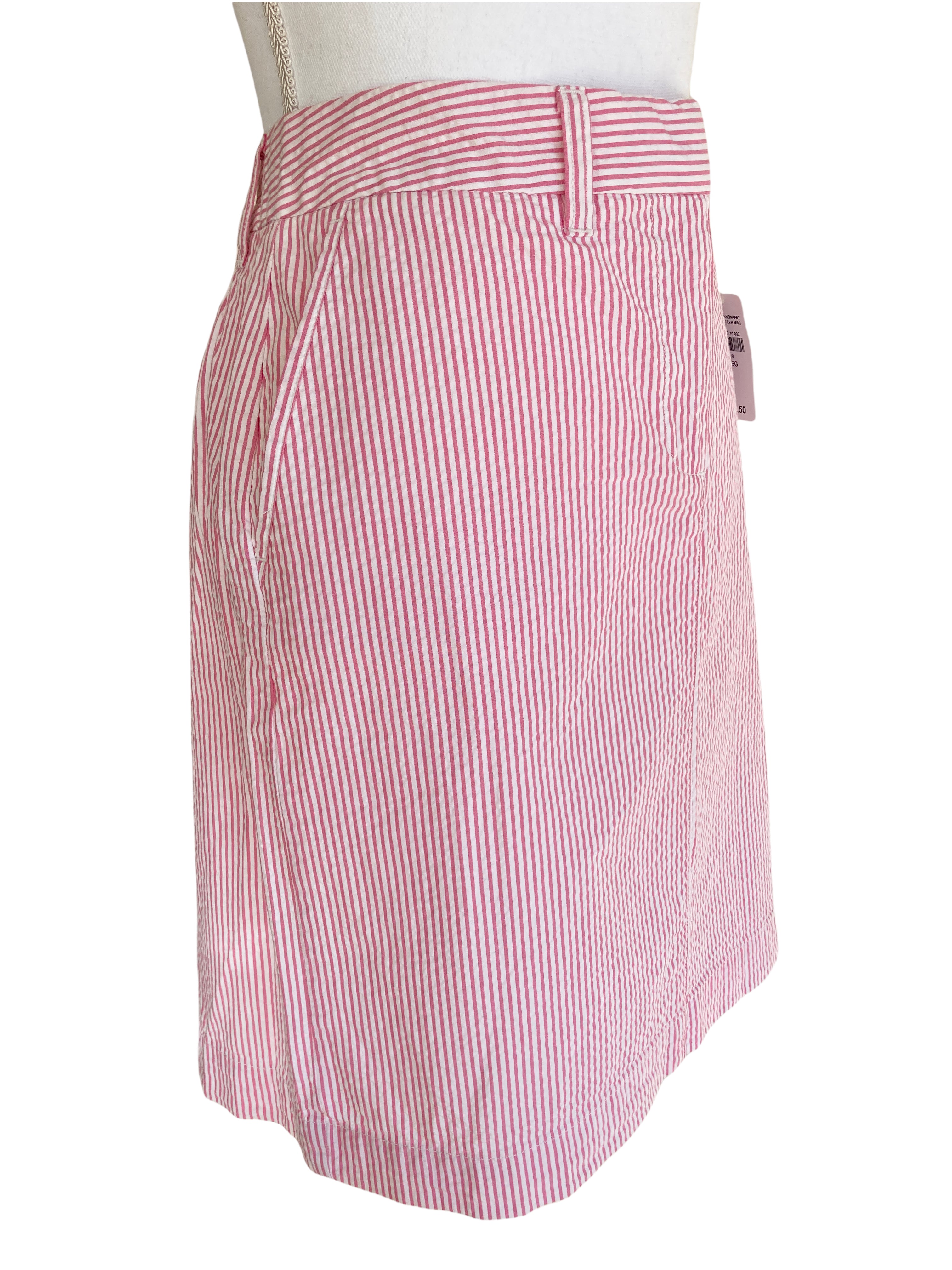 L.L. Bean Pink Seersucker Skirt, 10