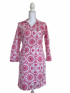 Melly M Pink and White Pattern Collar Dress, 2