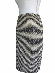 Lafayette 148 Black and Cream Pattern Skirt, 8