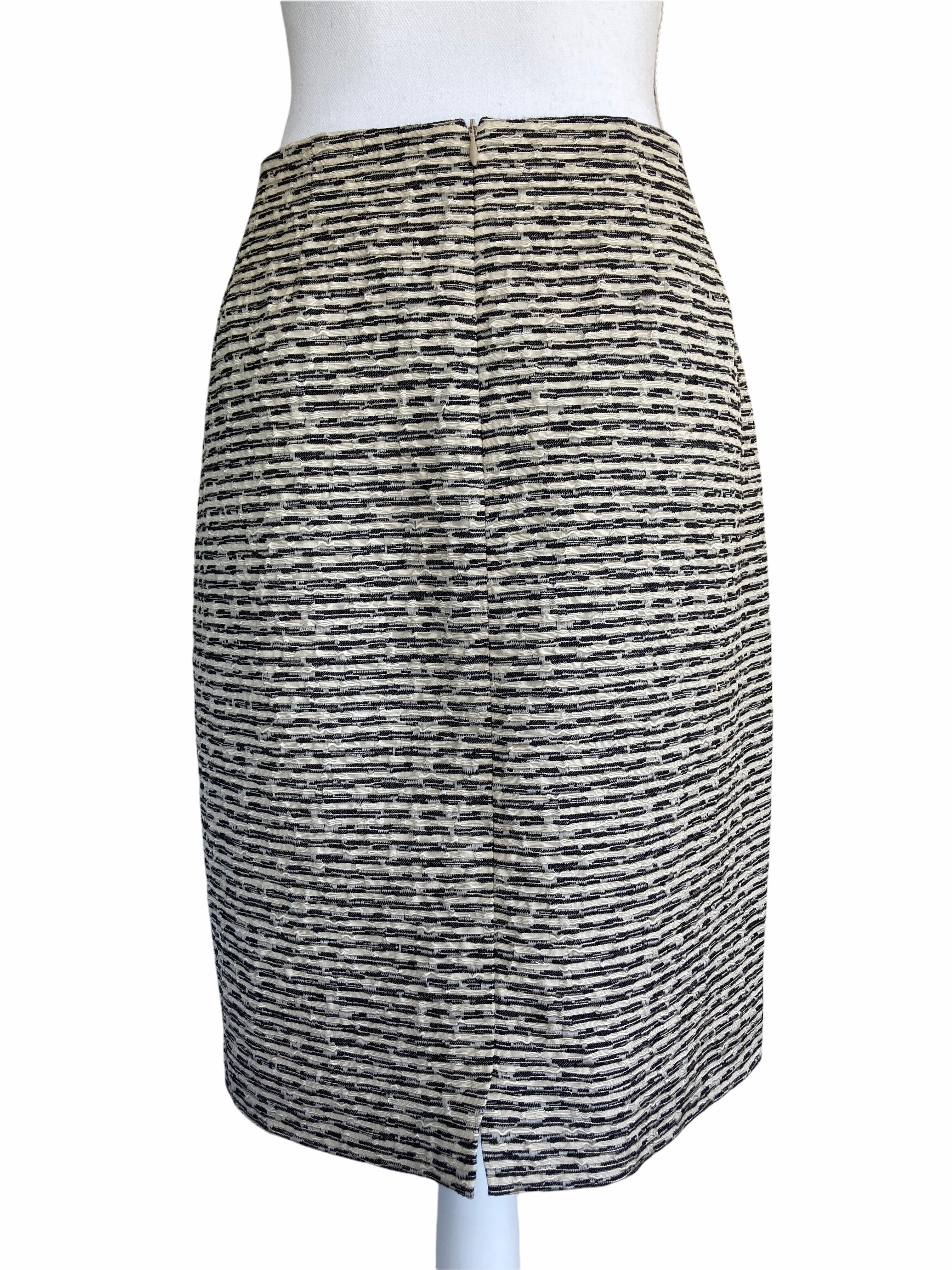 Lafayette 148 Black and Cream Pattern Skirt, 8