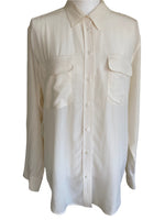 Load image into Gallery viewer, Equipment Ivory Silk Shirt, M
