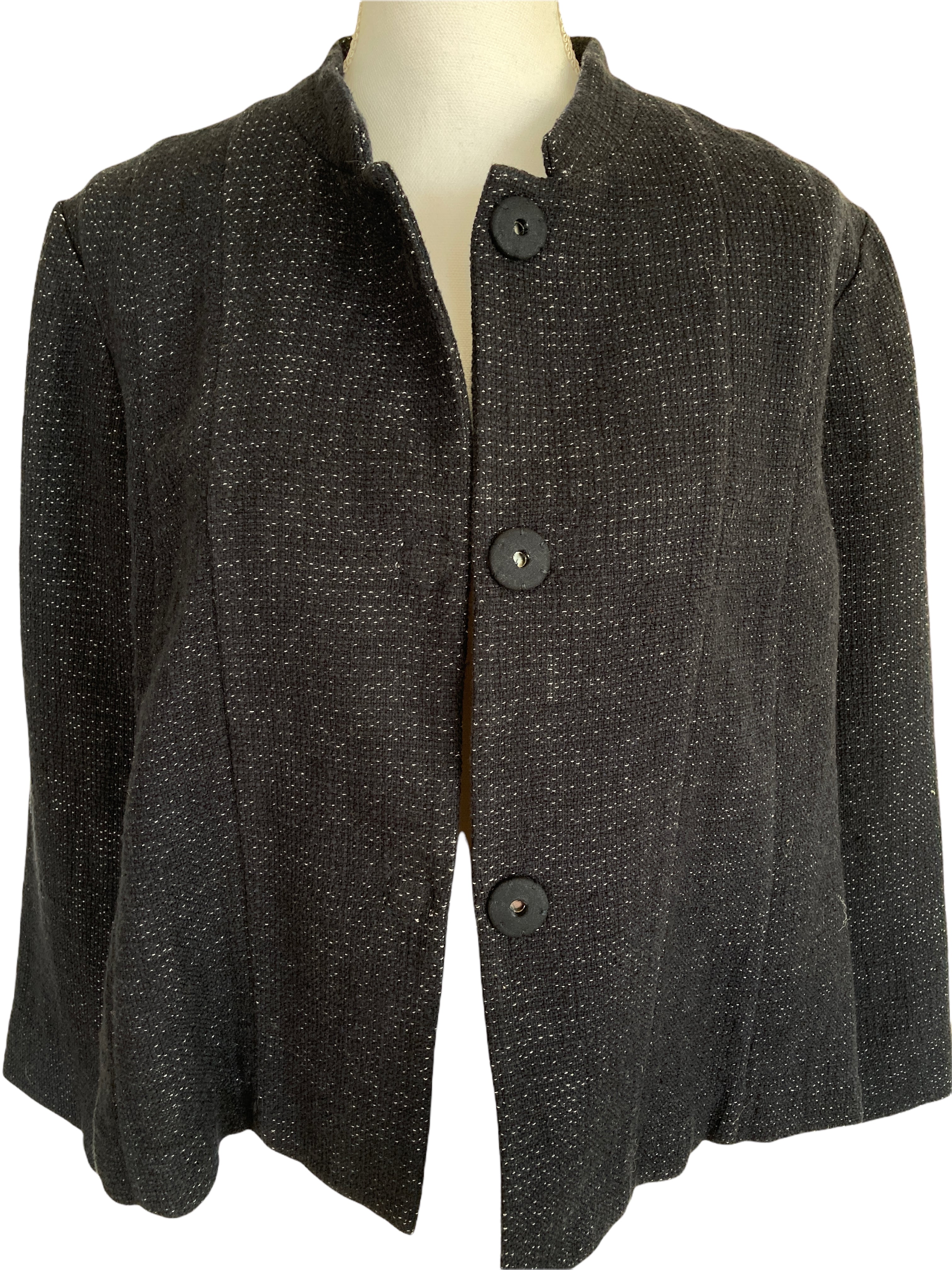 Eileen Fisher Navy Textured Blazer, XS