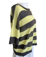 Load image into Gallery viewer, Milly Brown and Yellow Striped Sweater Top, M
