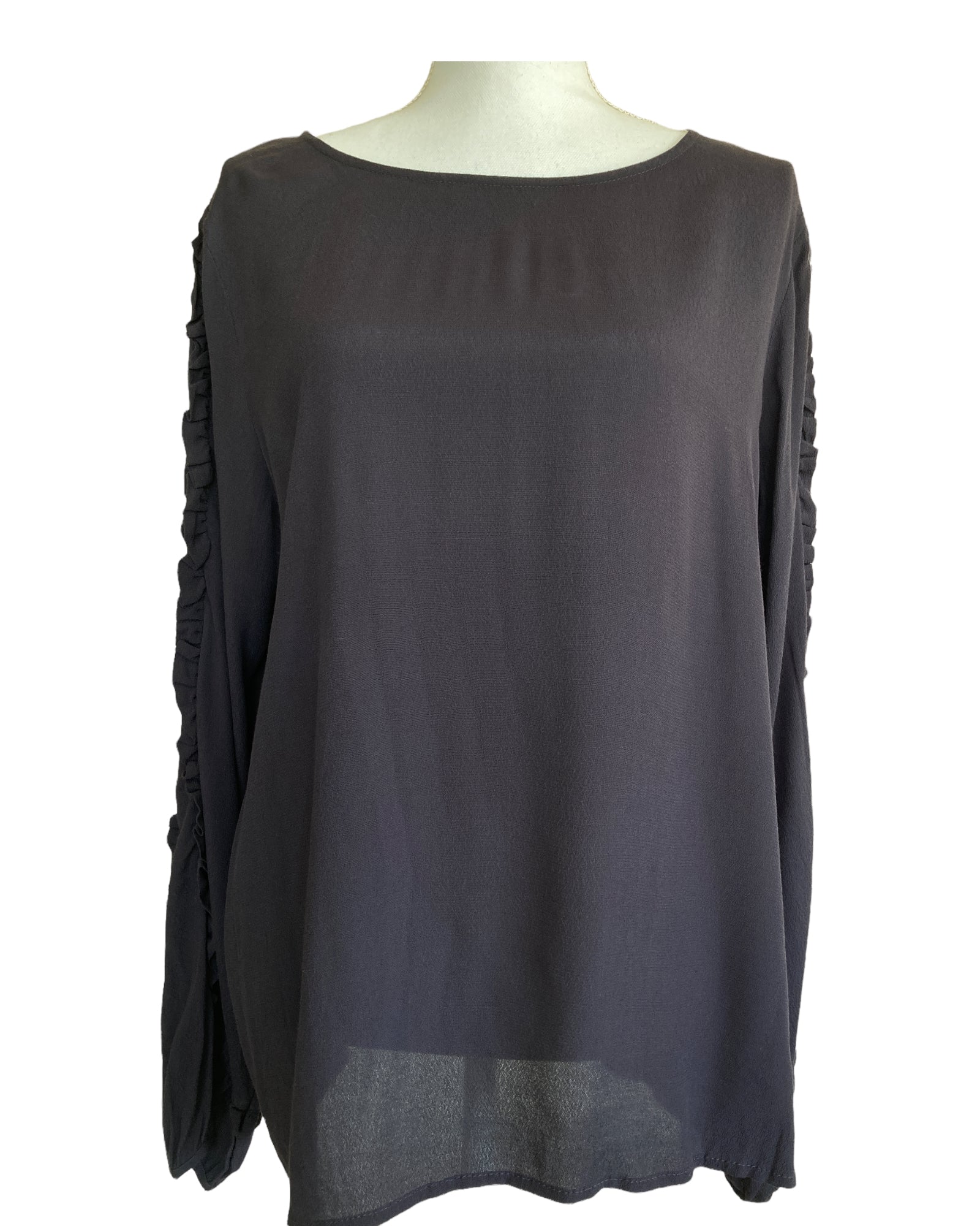 Sanctuary Navy Long Sleeve Top, M