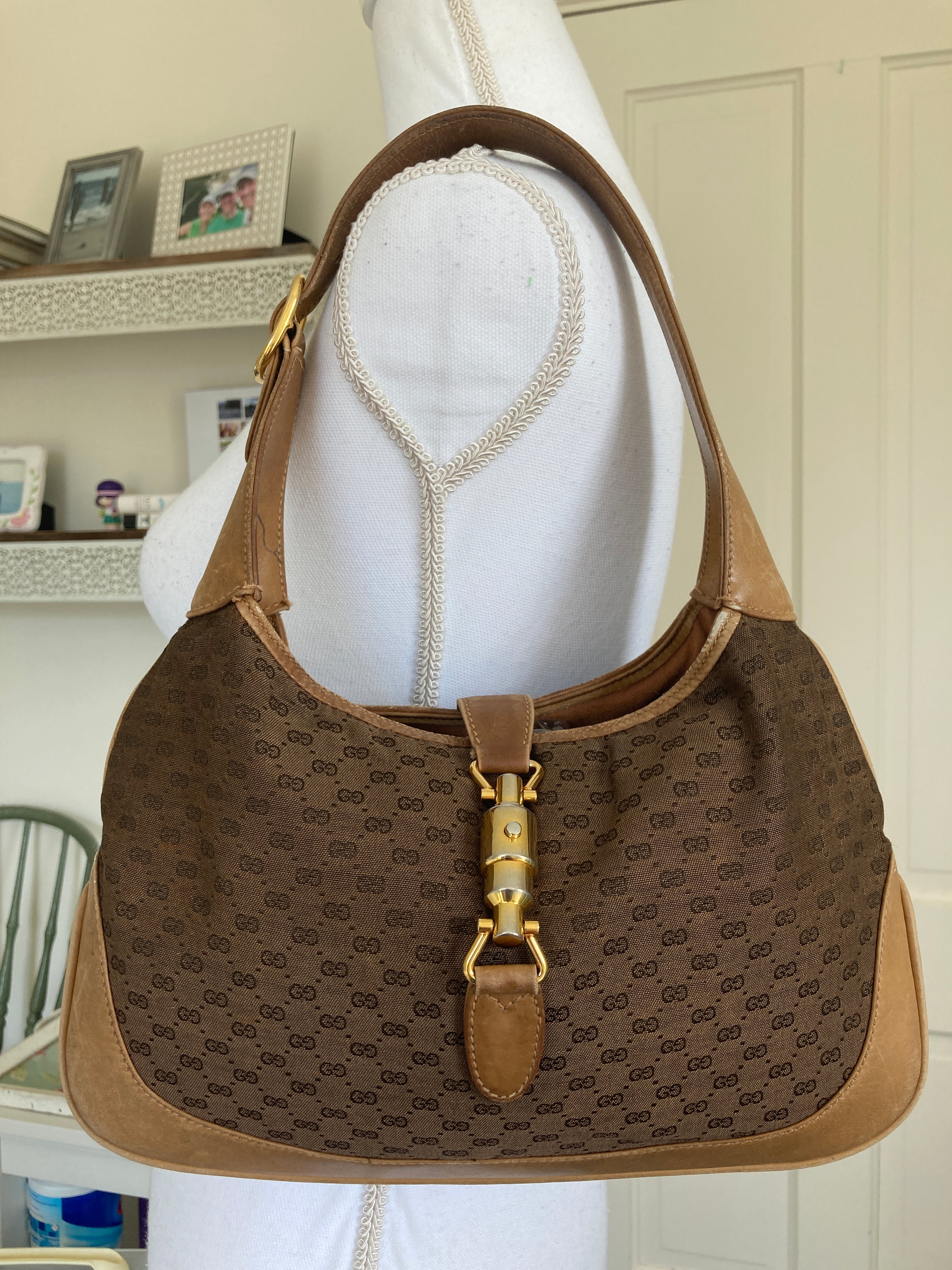 Hobo handbag Gucci Brown in Cotton - 35278761
