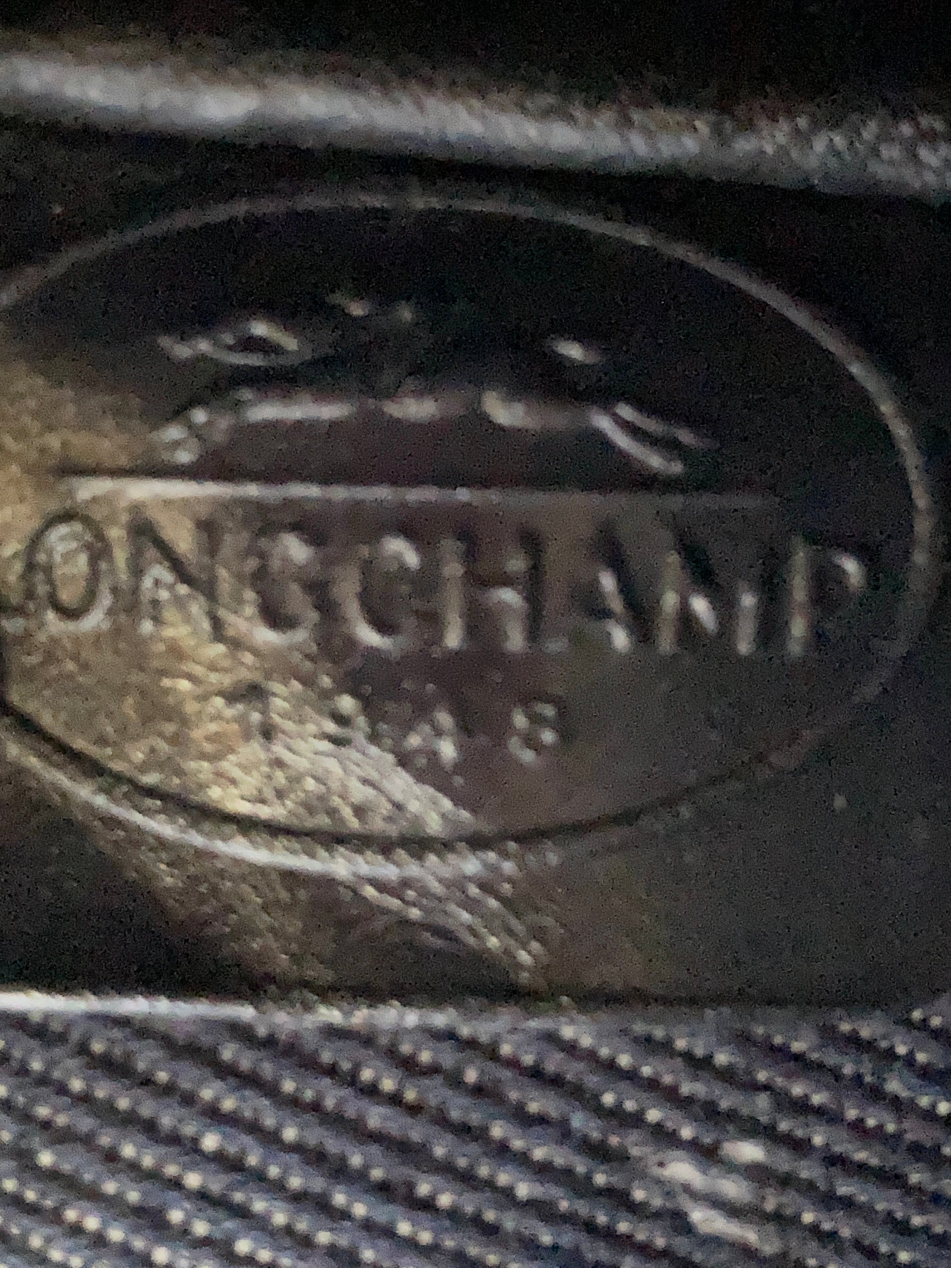 Vintage Navy Blue Longchamp Pebble Leather Crossbody Handbag Satchel Tote  PARIS