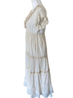 Load image into Gallery viewer, Z &amp; L Ivory Boho Tiered Maxi Dress, S
