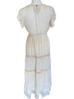 Load image into Gallery viewer, Z &amp; L Ivory Boho Tiered Maxi Dress, S
