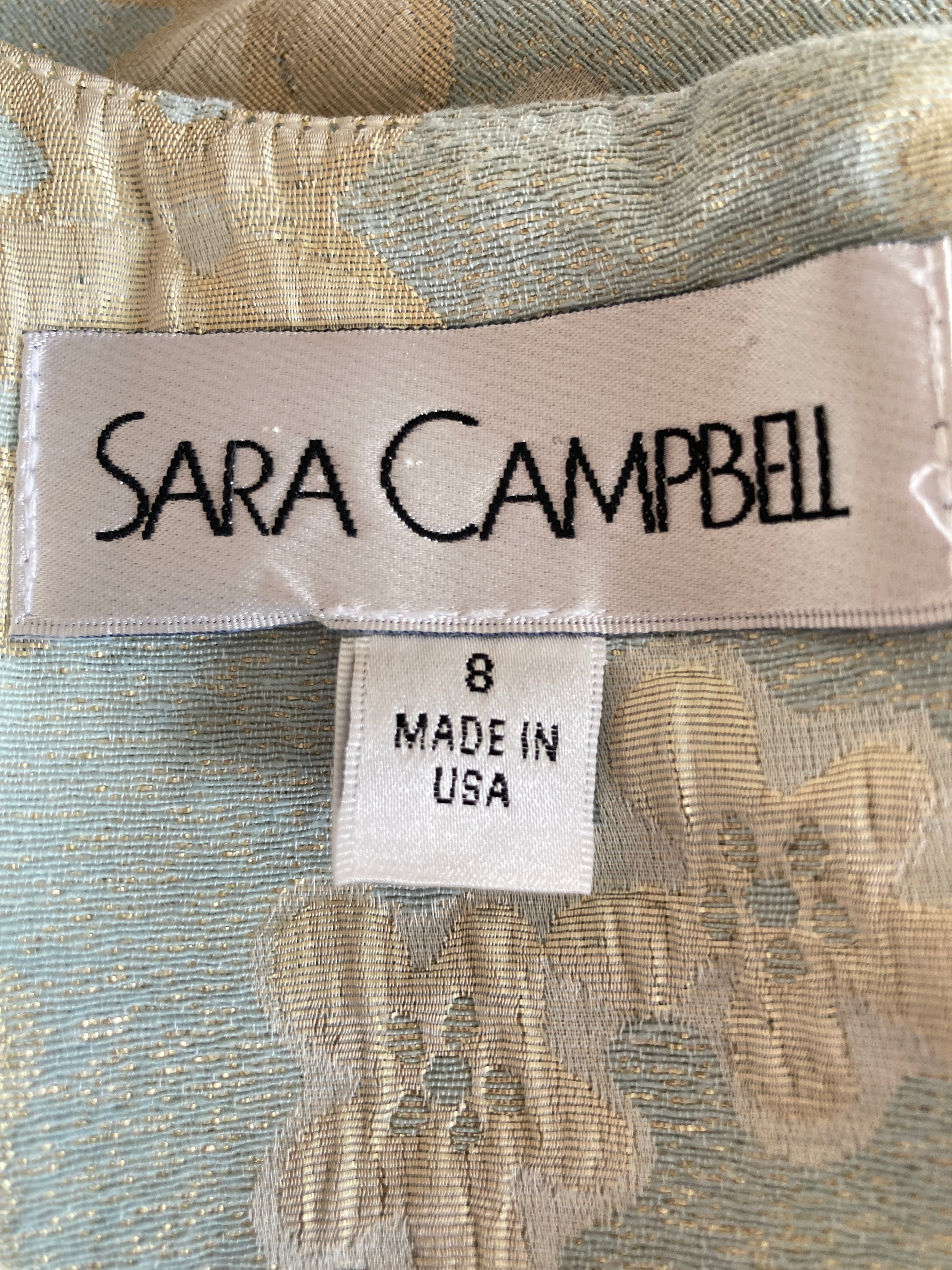 Sara Campbell Champagne Jacquard Dress, 8
