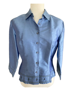 Ann Taylor Blue Silk Jacket, 10