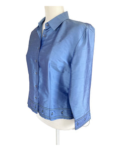 Ann Taylor Blue Silk Jacket, 10