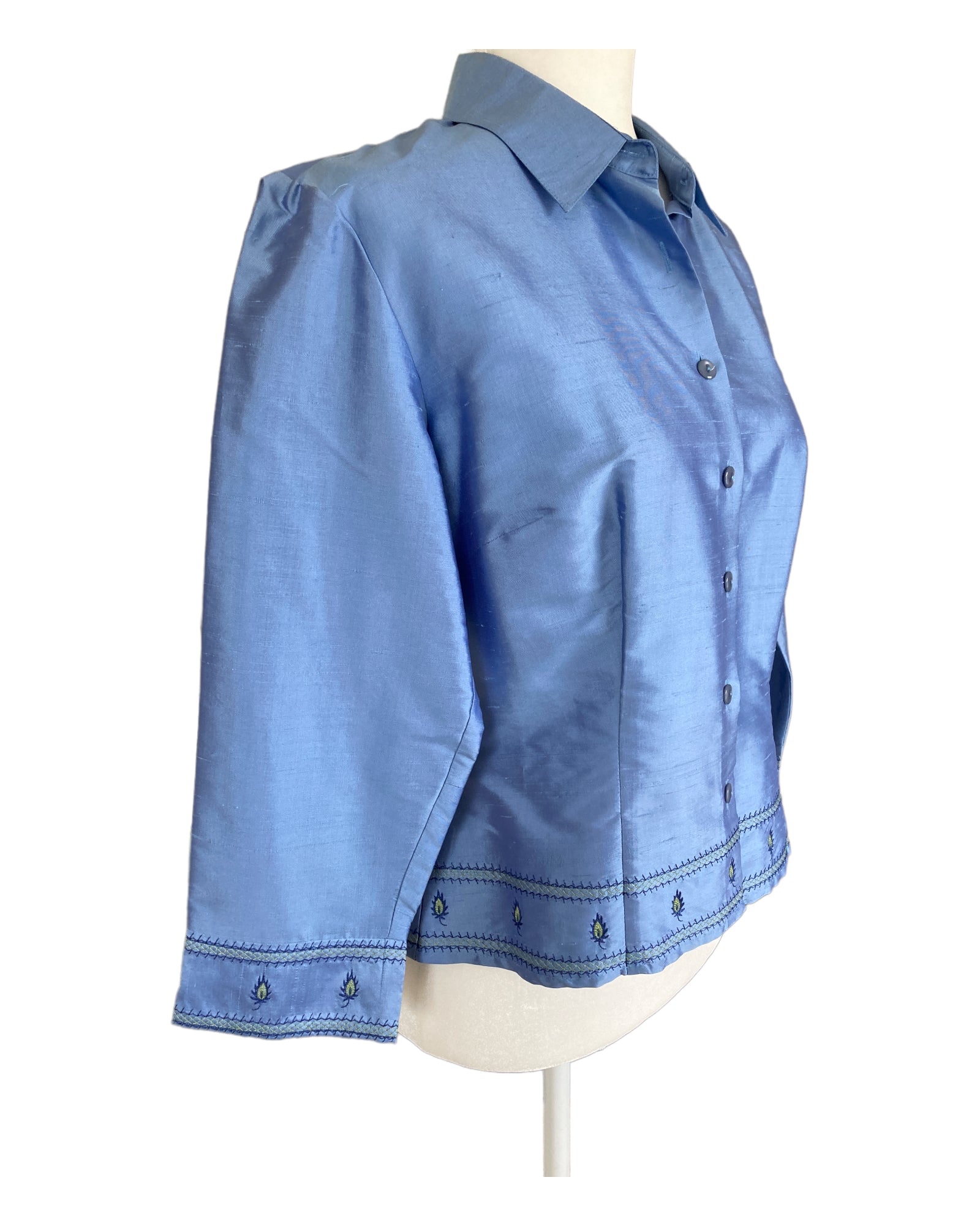 Ann Taylor Blue Silk Jacket, 10