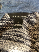 Load image into Gallery viewer, Ann Taylor Heather Navy Cotton Tweed Pullover, S
